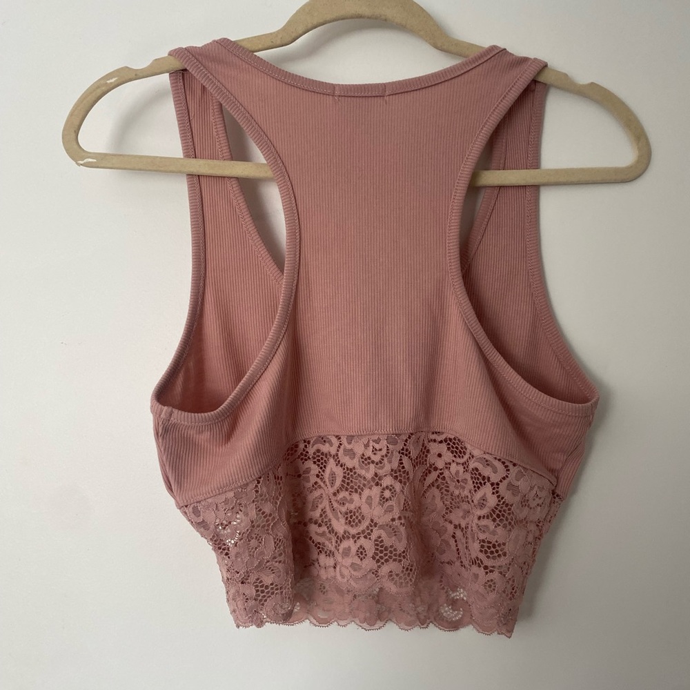 Pink Lace Crop Top